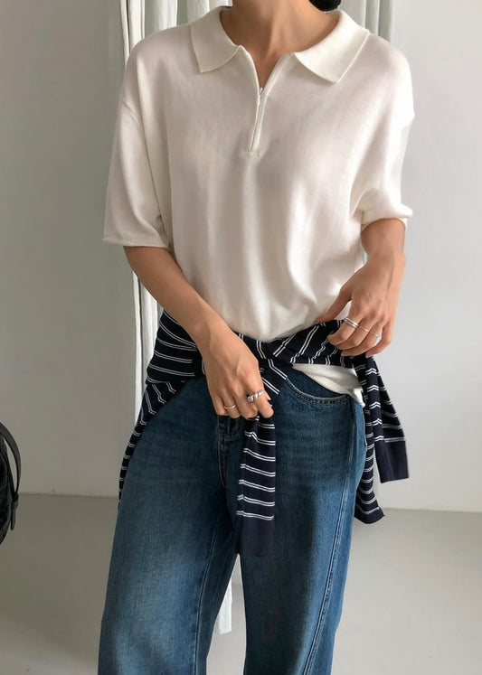 Zip up knit polo