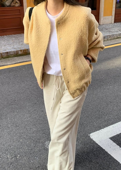Crew neck fleece jacket
