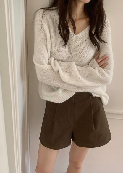 Single pleated winter shorts