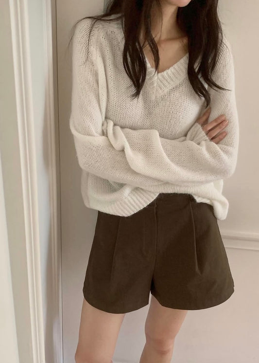 Single pleated winter shorts