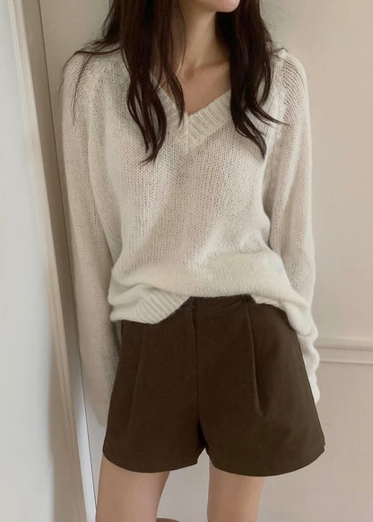 Single pleated winter shorts