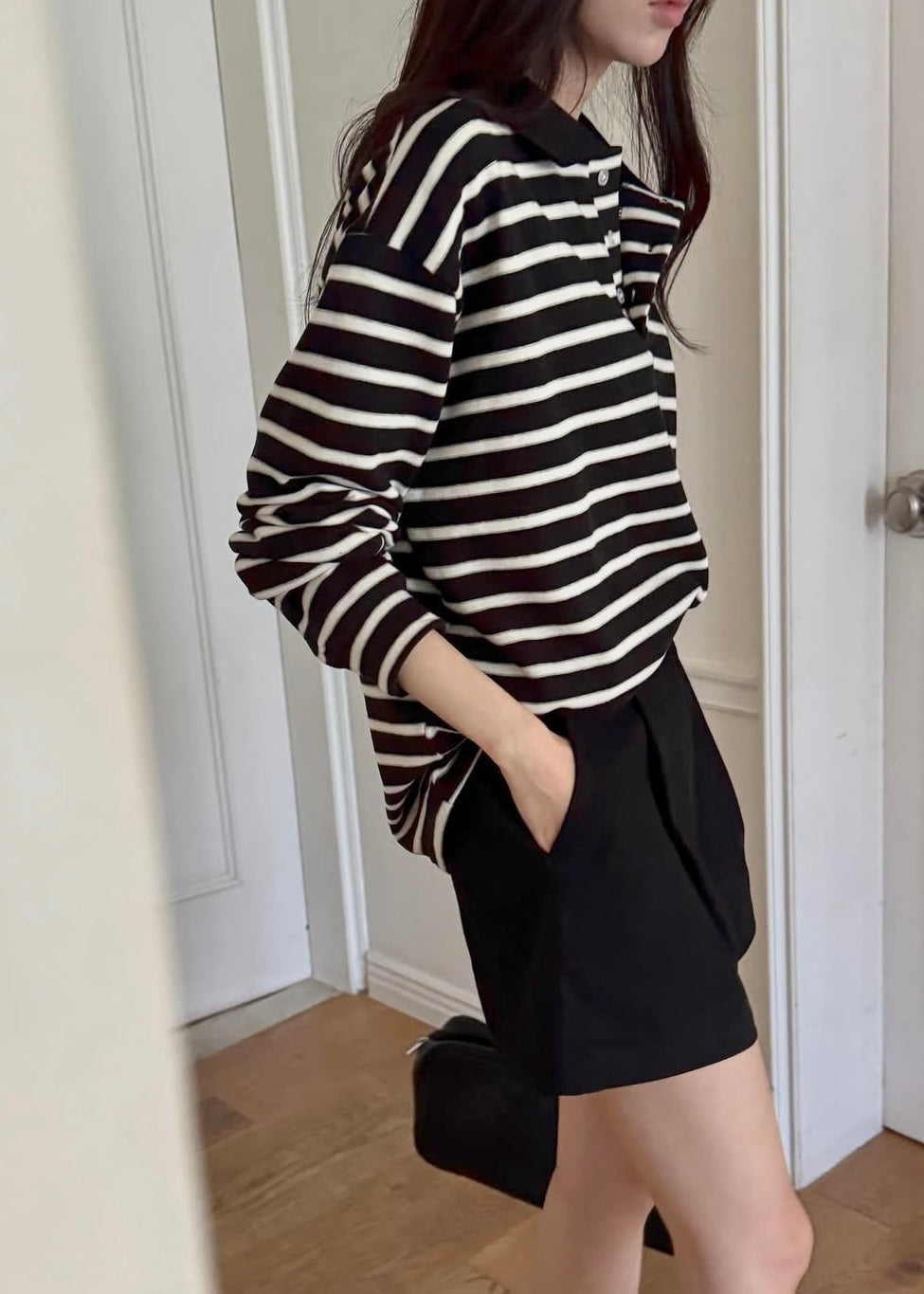 Single pleated winter shorts