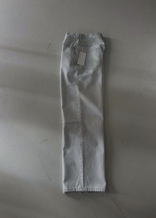 Knee patched wide jeans
