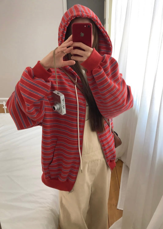 Borders zip-up hoodie