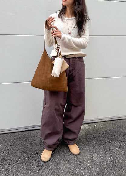 Suede tote bag