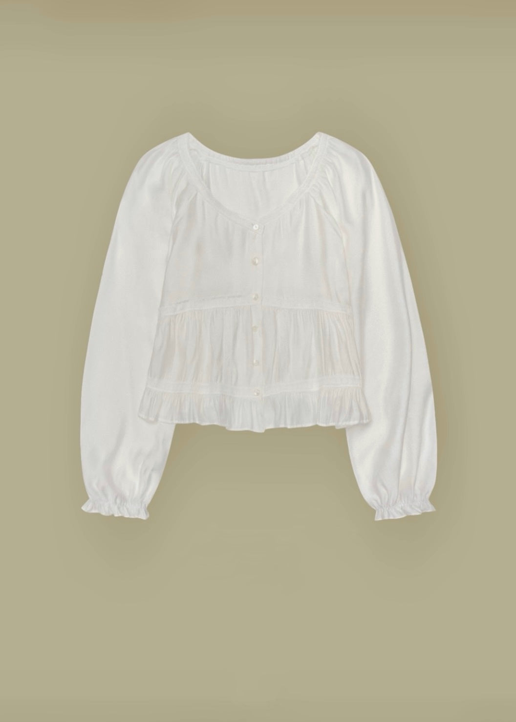 Lace edge open blouse