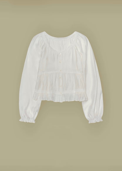 Lace edge open blouse