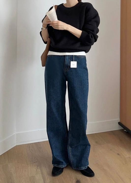 Indigo straight jeans