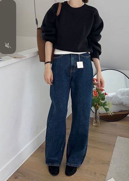 Indigo straight jeans