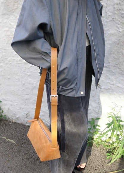 Suede baguette bag
