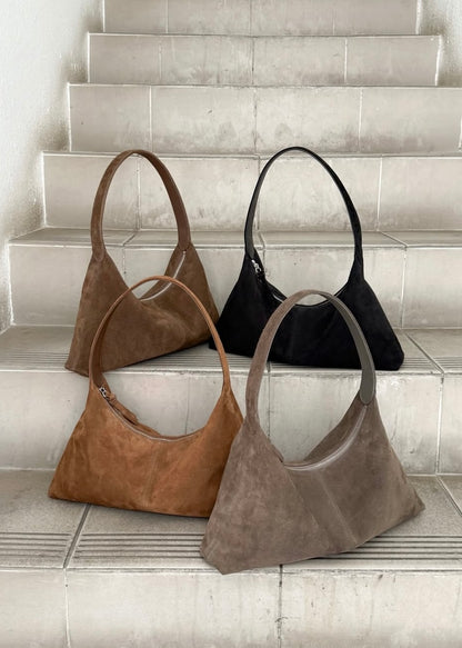Suede croissant bag