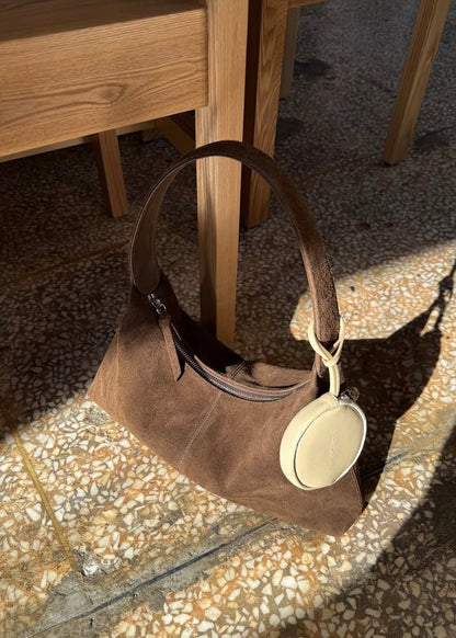 Suede croissant bag