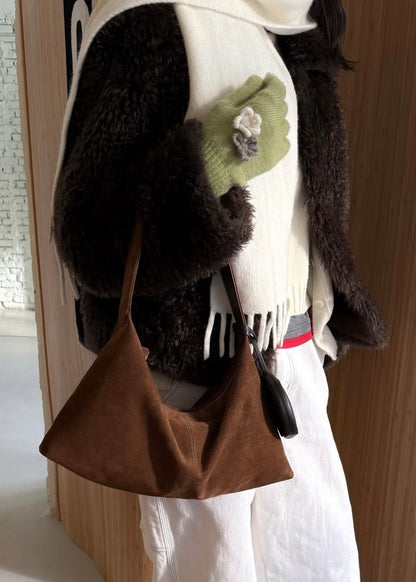 Suede croissant bag