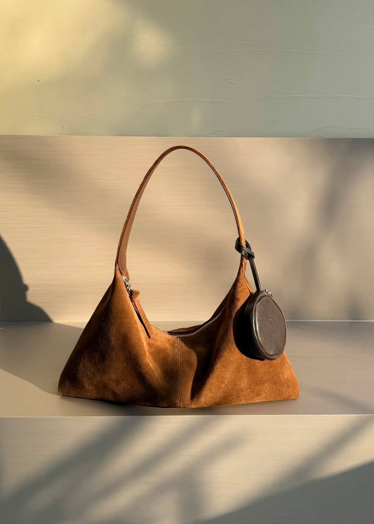 Suede croissant bag