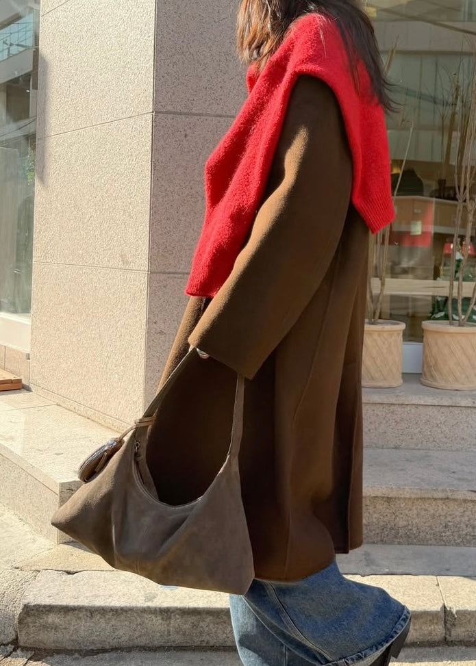 Suede croissant bag