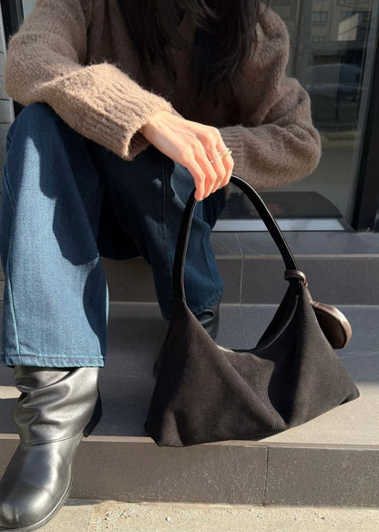 Suede croissant bag