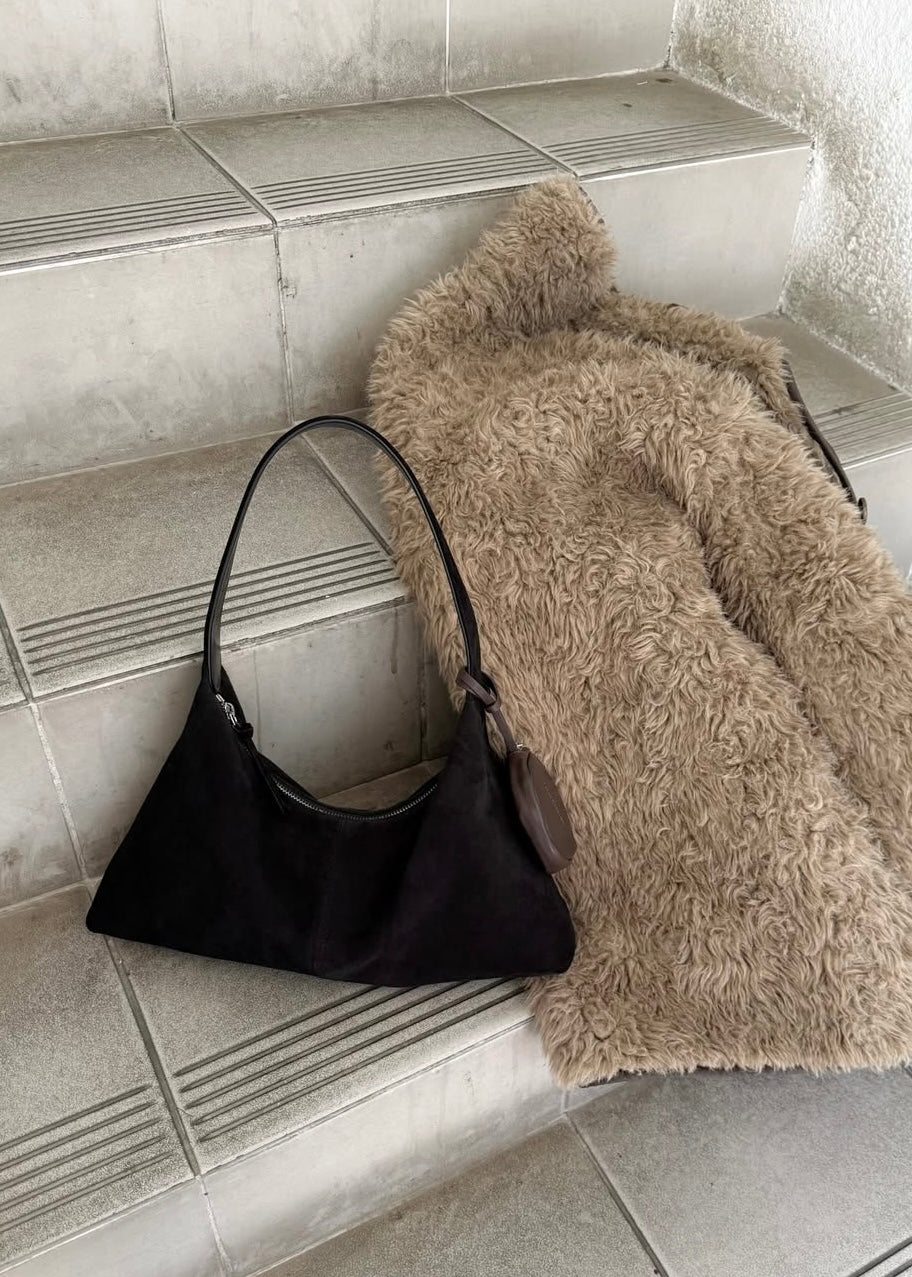 Suede croissant bag