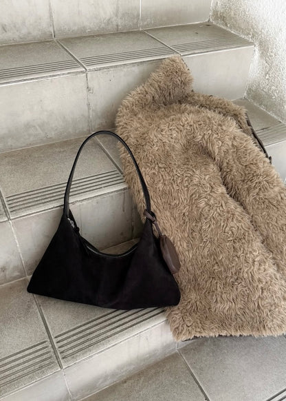 Suede croissant bag