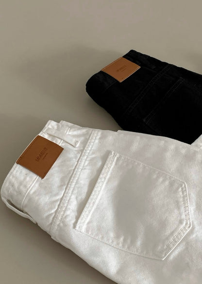 Straight A-line denim skirt