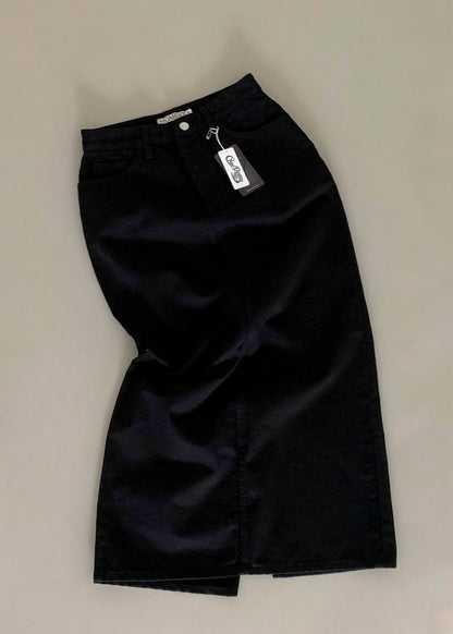 Straight A-line denim skirt