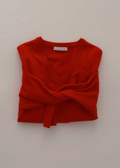 V-neck wool sweater
