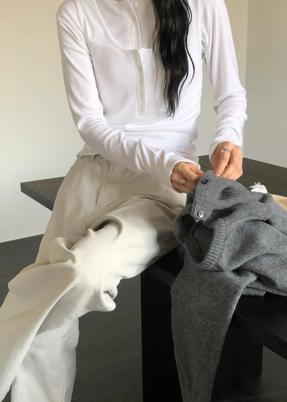 Light washed baggy pants