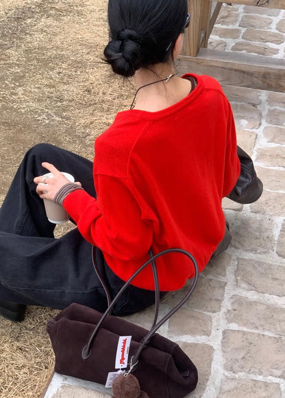 V-neck wool sweater