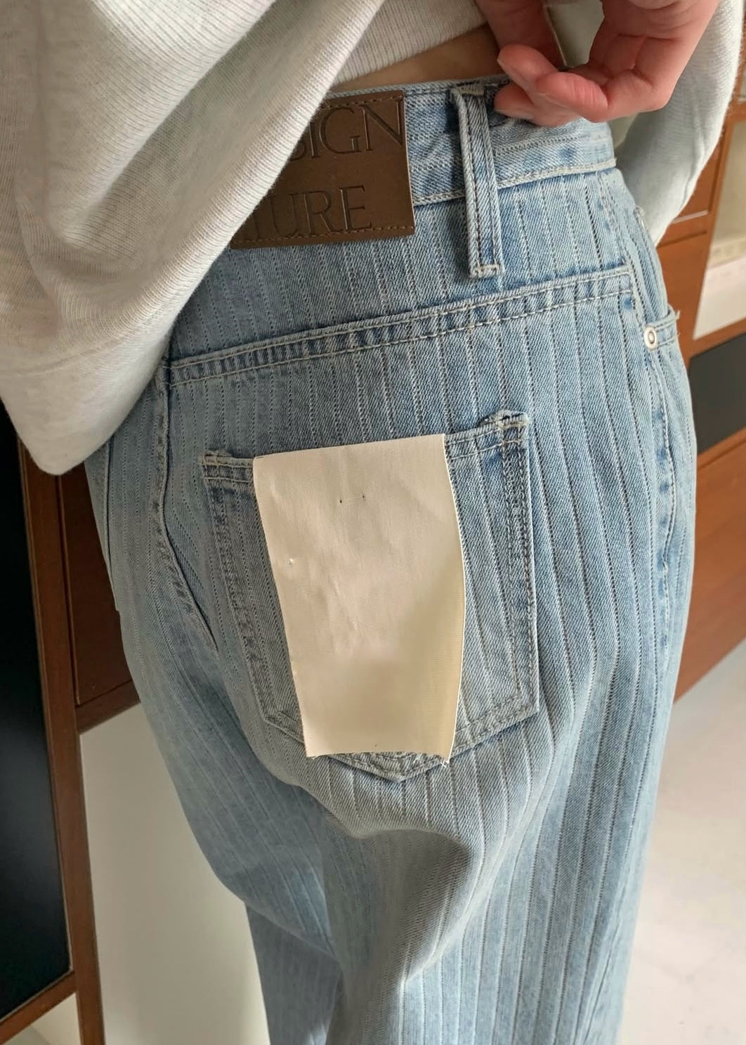 Stripes boyfriend jeans