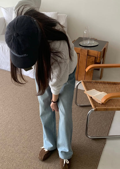 Stripes boyfriend jeans