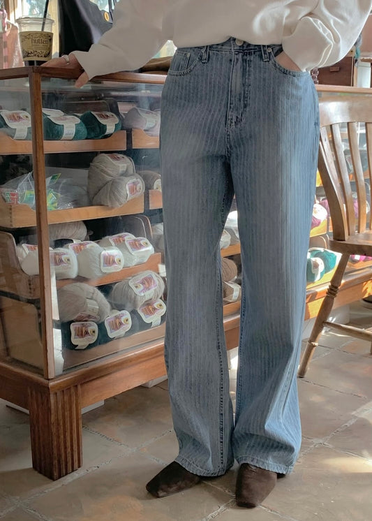 Stripes boyfriend jeans