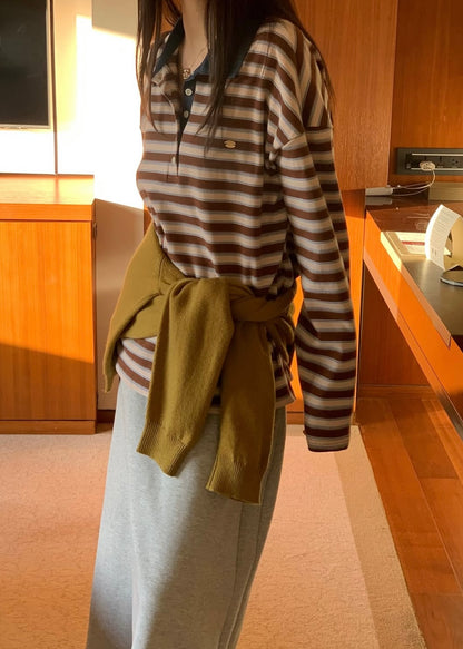 Denim collar rugby shirt