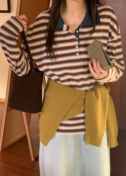 Denim collar rugby shirt