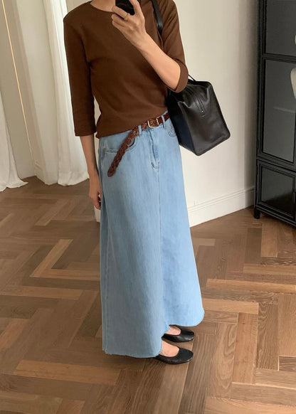 Loosen A-line denim skirt