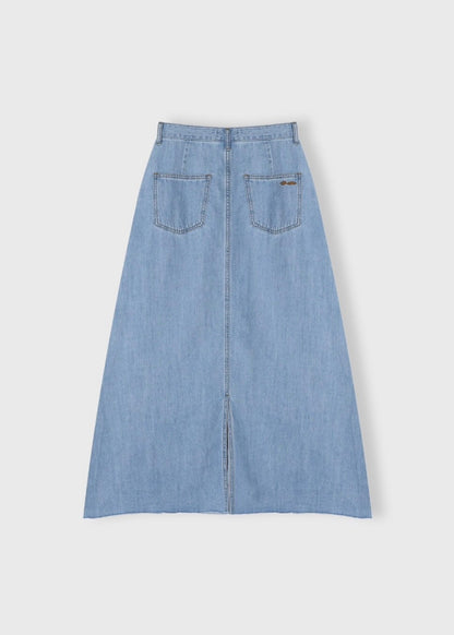 Loosen A-line denim skirt