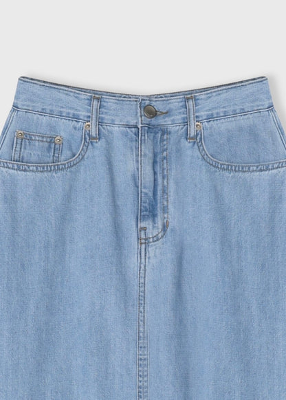 Loosen A-line denim skirt