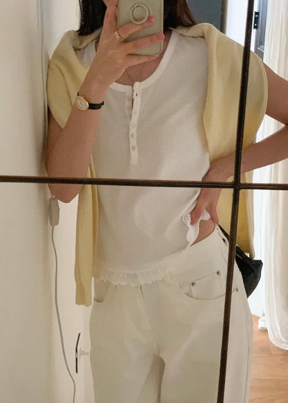 Lace bottom henry tee