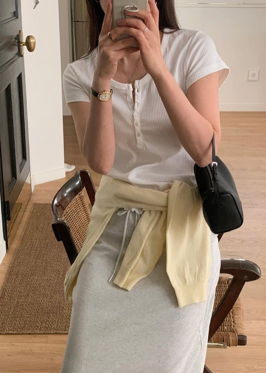 Lace bottom henry tee