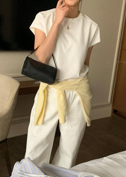 Patched shoulder mini tee