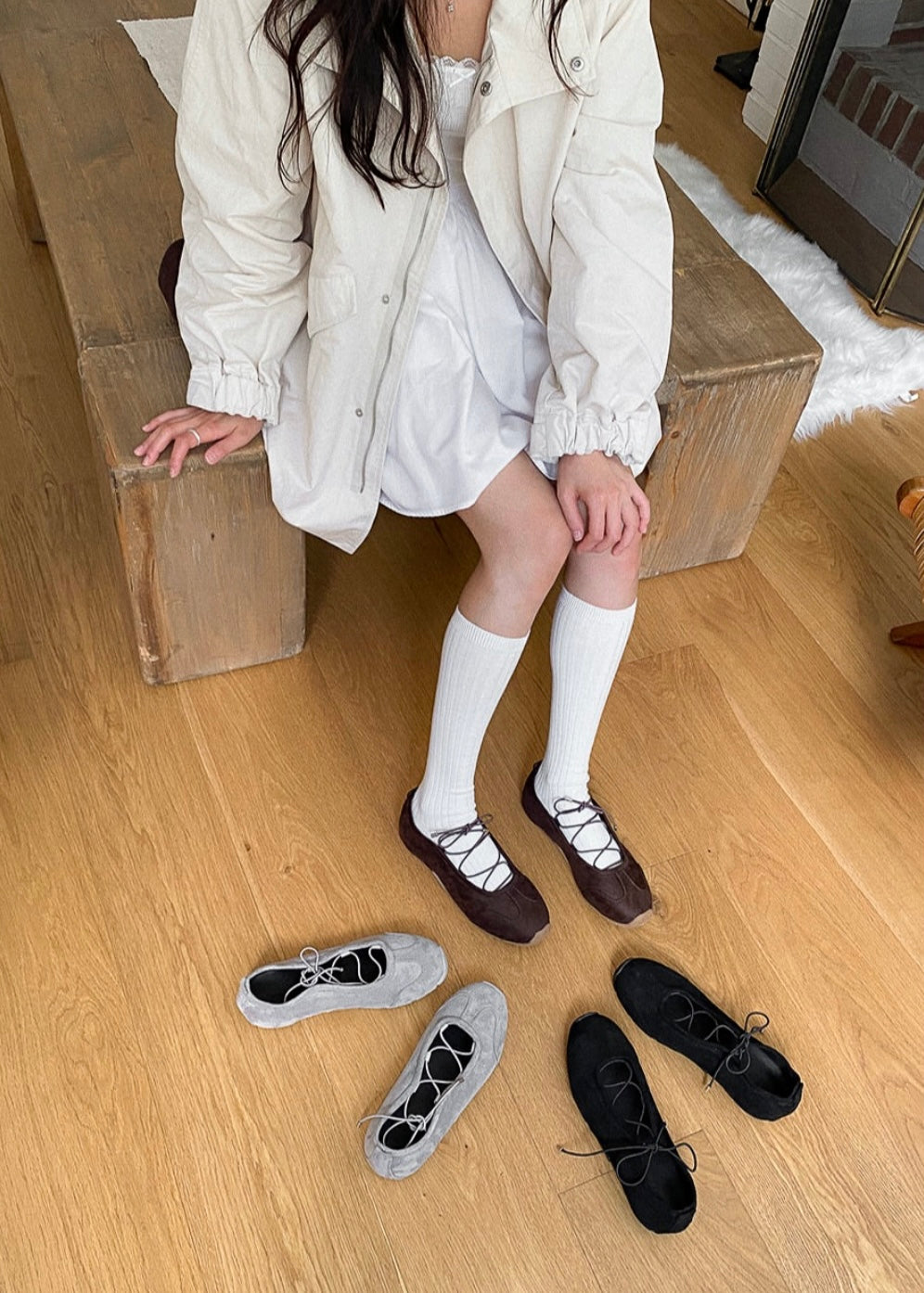 Lace up ballet sneakers