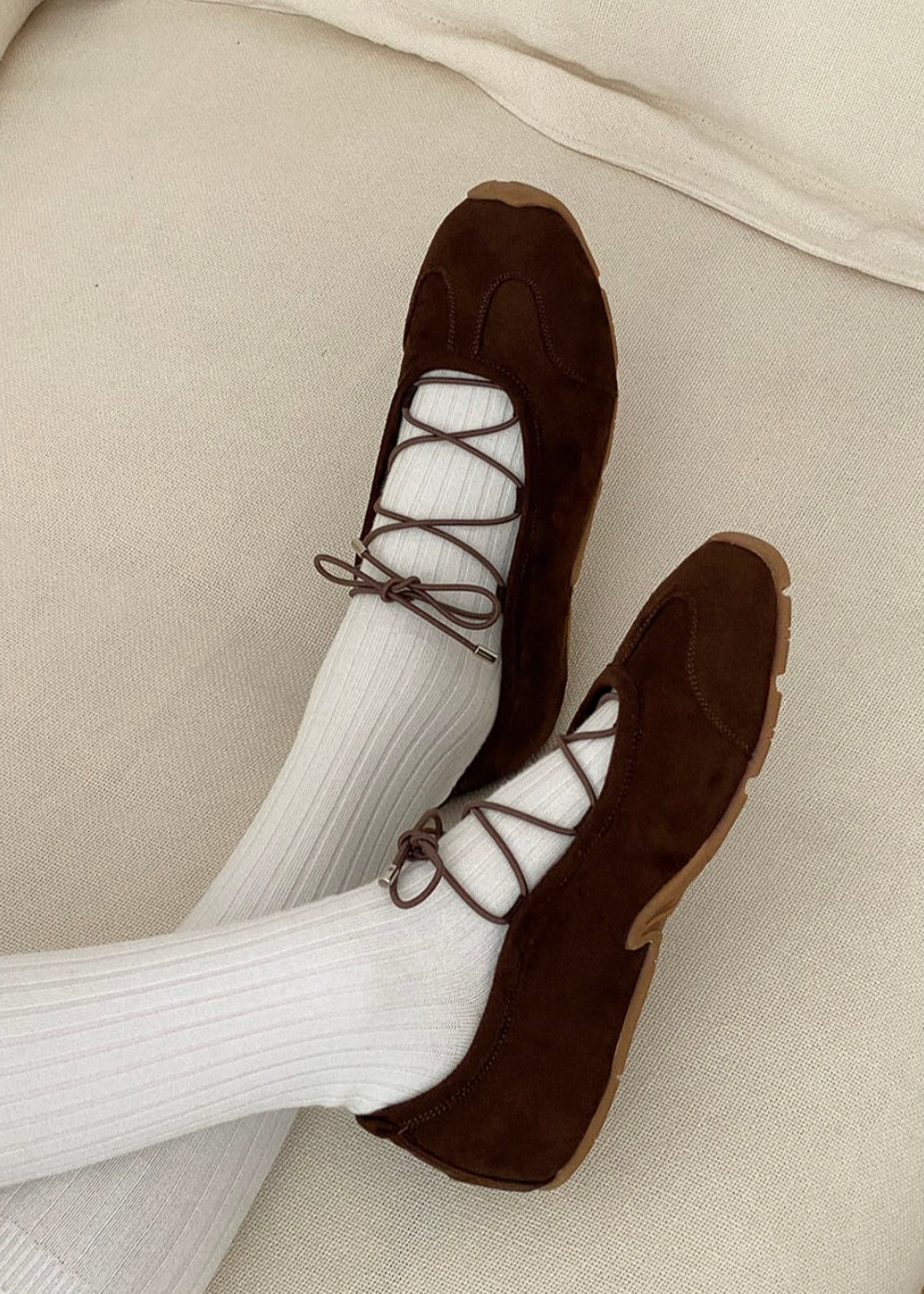 Lace up ballet sneakers