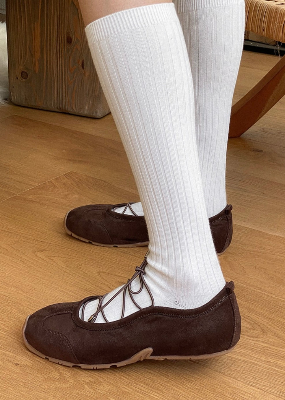 Lace up ballet sneakers