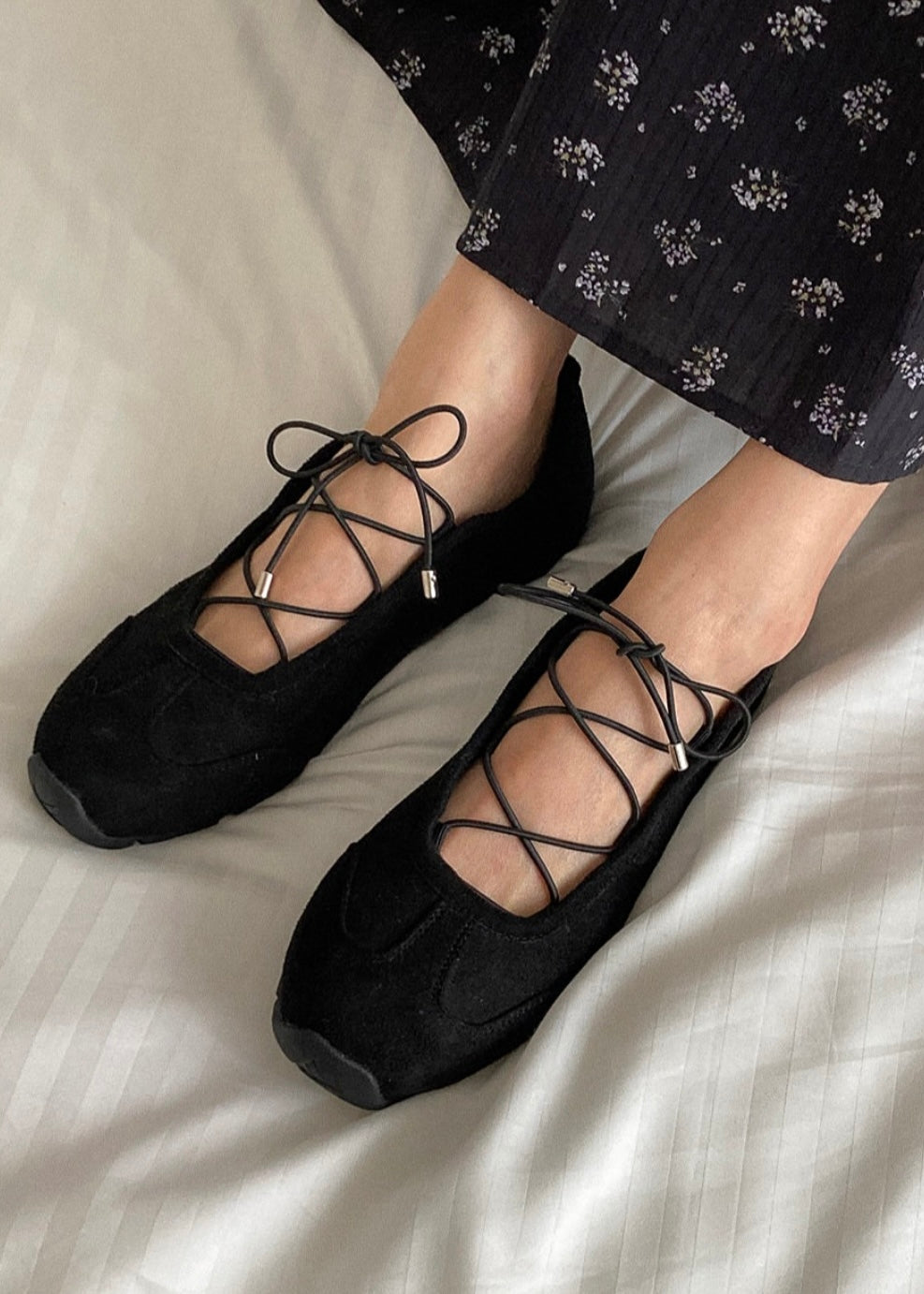 Lace up ballet sneakers
