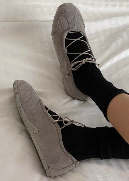 Lace up ballet sneakers
