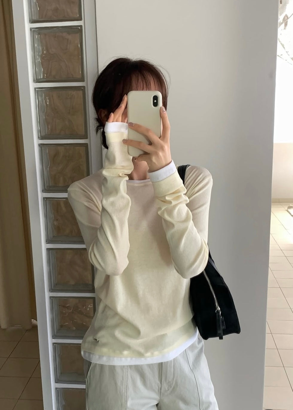 Silver pin layered tee