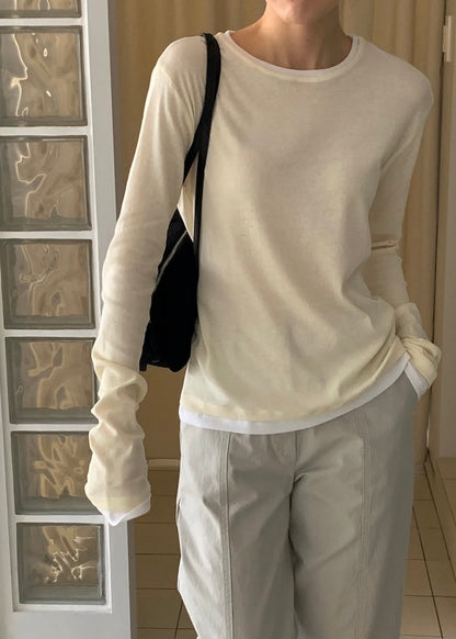 Silver pin layered tee