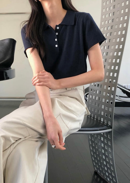 Blended cotton knit polo