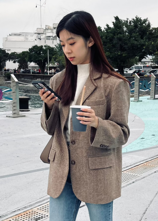 Herringbone wool blazers