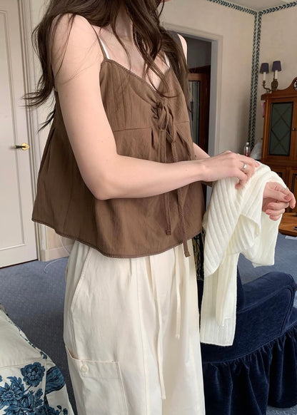 Ribbon tie flare blouse