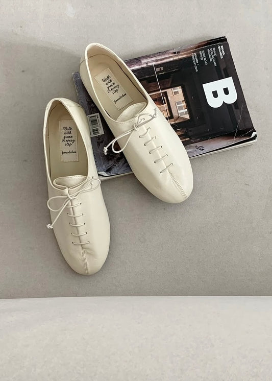 Lace-up ballet shoes