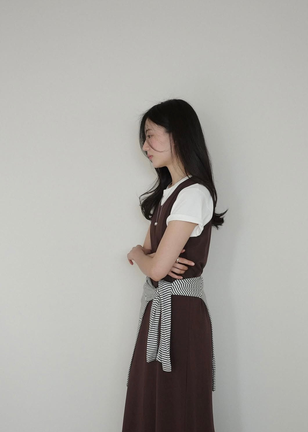 Back vented long dress